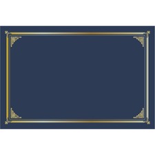 Geographics Certificate Holder - Linen - Gold Foil, Navy Blue - 10 / Pack