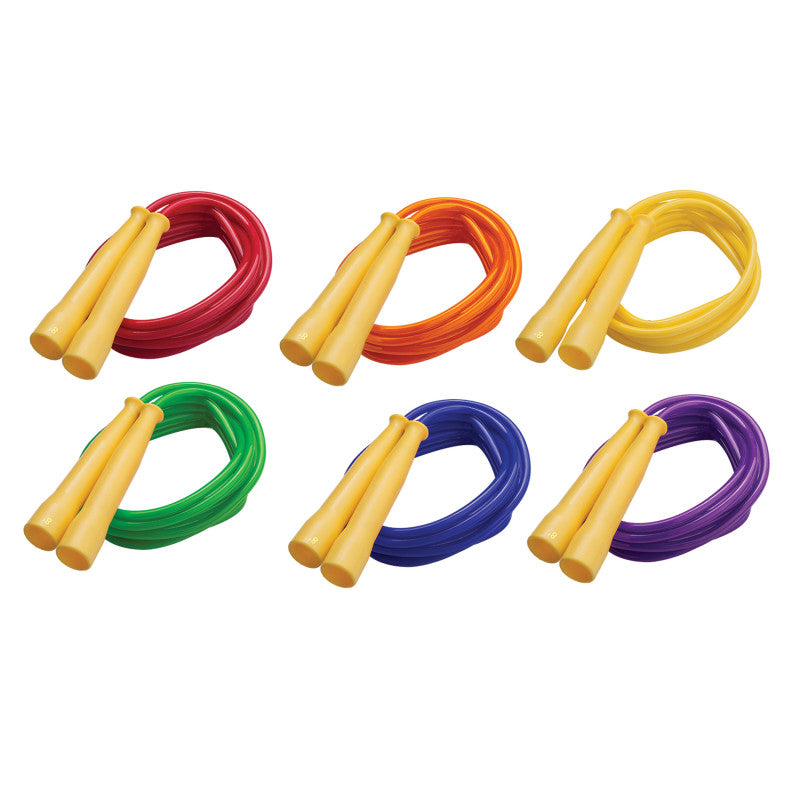 CHAMPION SPORTS - Licorice Speed Jump Rope, 8' with Yellow Handles, Pack of 6