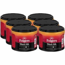 Folgers&reg; Ground Black Silk Coffee - Dark - 22.6 oz - 6 / Carton