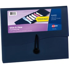 Avery&reg; Slide & View Letter Organizer Folder [FILEFOLDER;6POCKET;NAVY-EA]