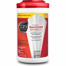 PDI No-Rinse Sanitizing Multi-Surface Wipes - 6 / Carton - Rinse-free, Disinfectant, Quick Drying - White