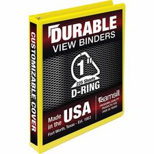 Samsill Durable Three-Ring View Binder [BINDER;DUR VW;1"DR; YELLOW-EA]