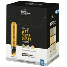 Avery&reg; UltraDuty Markers, XL Wide Tip, 12 Black Markers (29866)