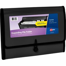 Avery&reg; Letter, A4 Recycled Expanding File [FILEFOLDER;7POCKET;BLACK-EA]