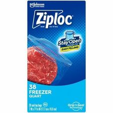 Ziploc¬&reg; Grip n' Seal Freezer Bags [BAG;FRZR;QUART;ZPLC;38BG-CT]
