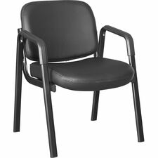 Lorell Deluxe Leather 4-Leg Guest Chair [CHAIR;GUEST;4LEG;W/ARM;LTHR-EA]