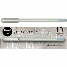 Pen-Tab Frosted Barrel Ballpoint Pens [PEN;FROST;0.7MM;BK;10/BX-BX]