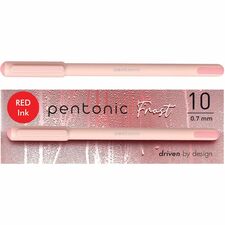 Pen-Tab Frosted Barrel Ballpoint Pens [PEN;FROST;0.7MM;RD;10/BX-BX]