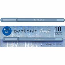 Pen-Tab Frosted Barrel Ballpoint Pens [PEN;FROST;0.7MM;BE;10/BX-BX]