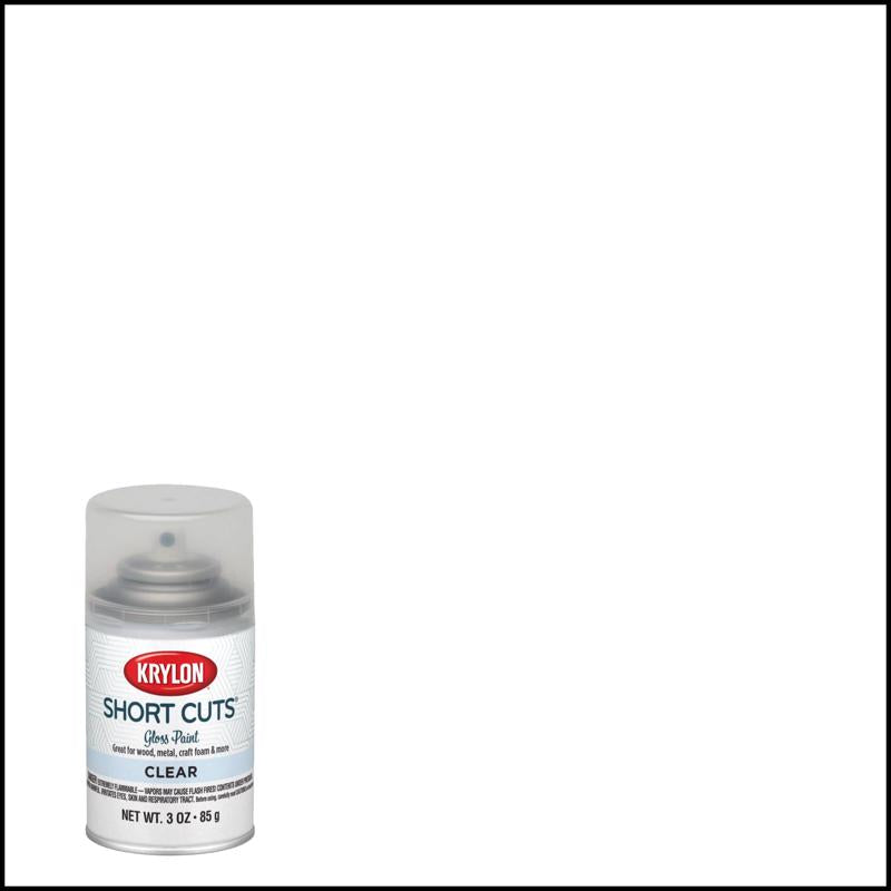 KRYLON - Krylon Short Cuts Gloss Clear Spray Paint 3 oz - Case of 6