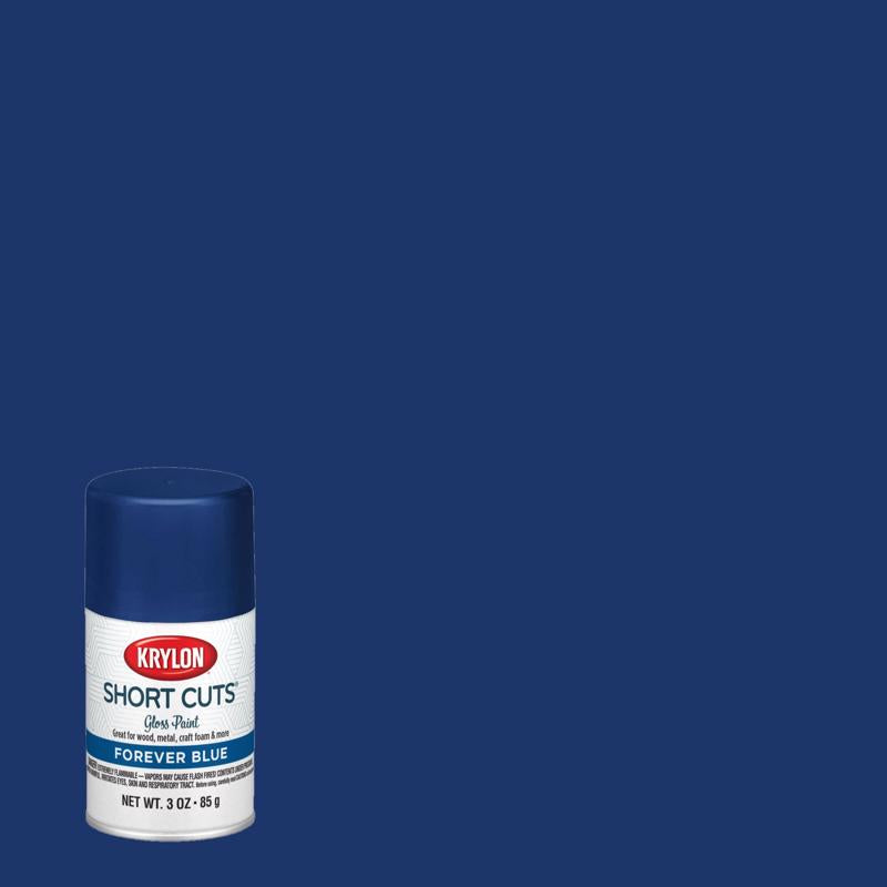 KRYLON - Krylon Short Cuts Gloss Forever Blue Spray Paint 3 oz - Case of 6