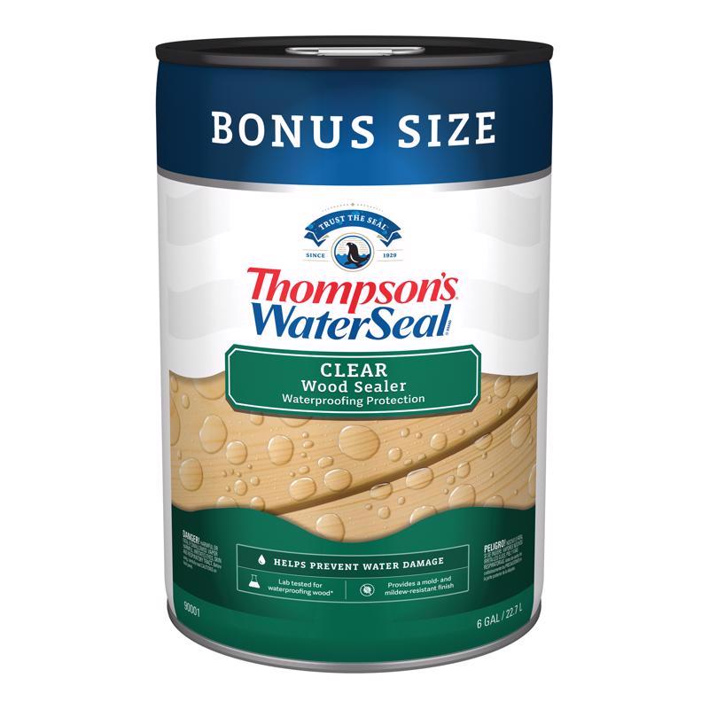 THOMPSON'S WATERSEAL - Thompson's WaterSeal Clear Wood Sealer Clear Oil-Based Wood Sealant 6 gal