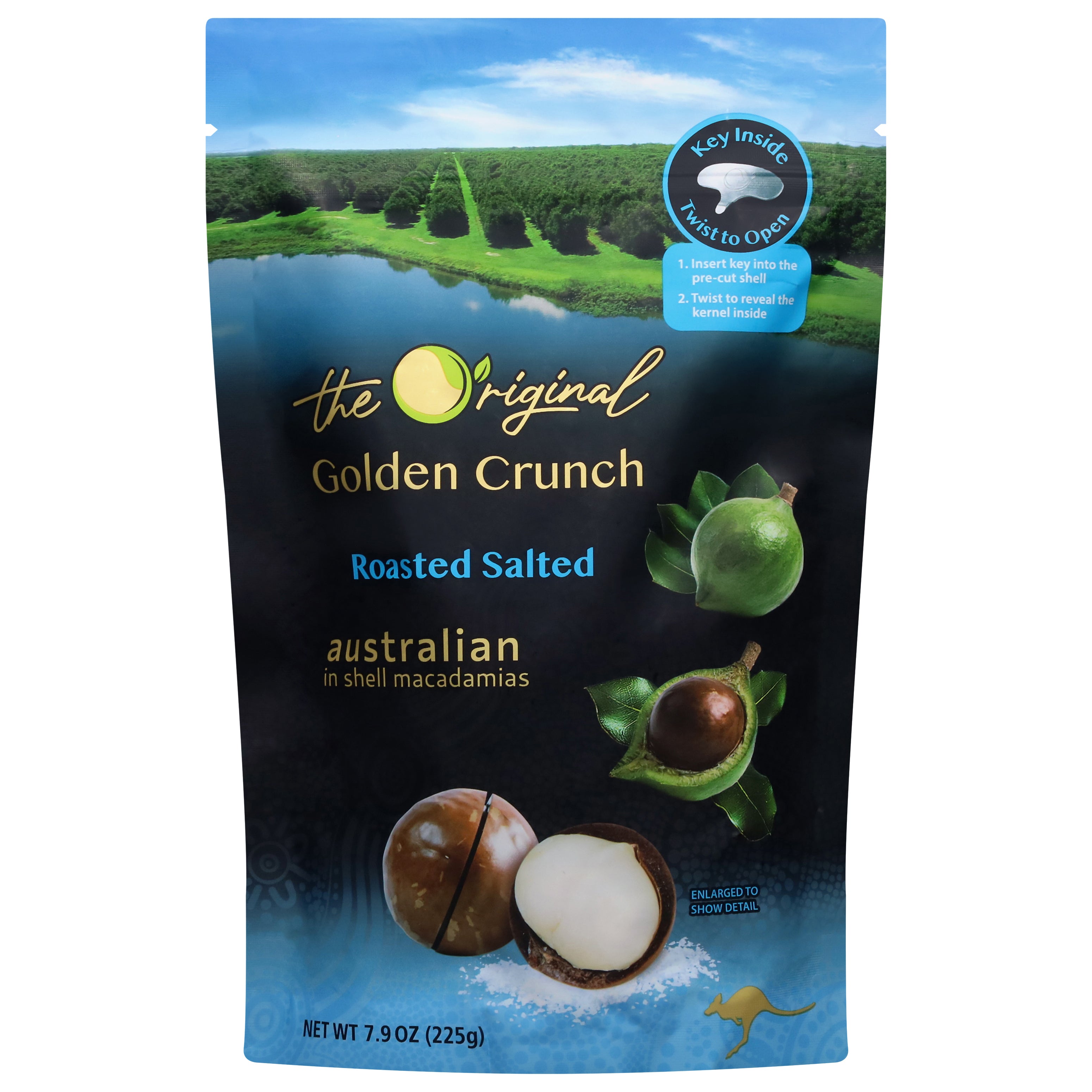 Golden Crunch Roasted Salted Macadamias 7.9 oz - Case of 10