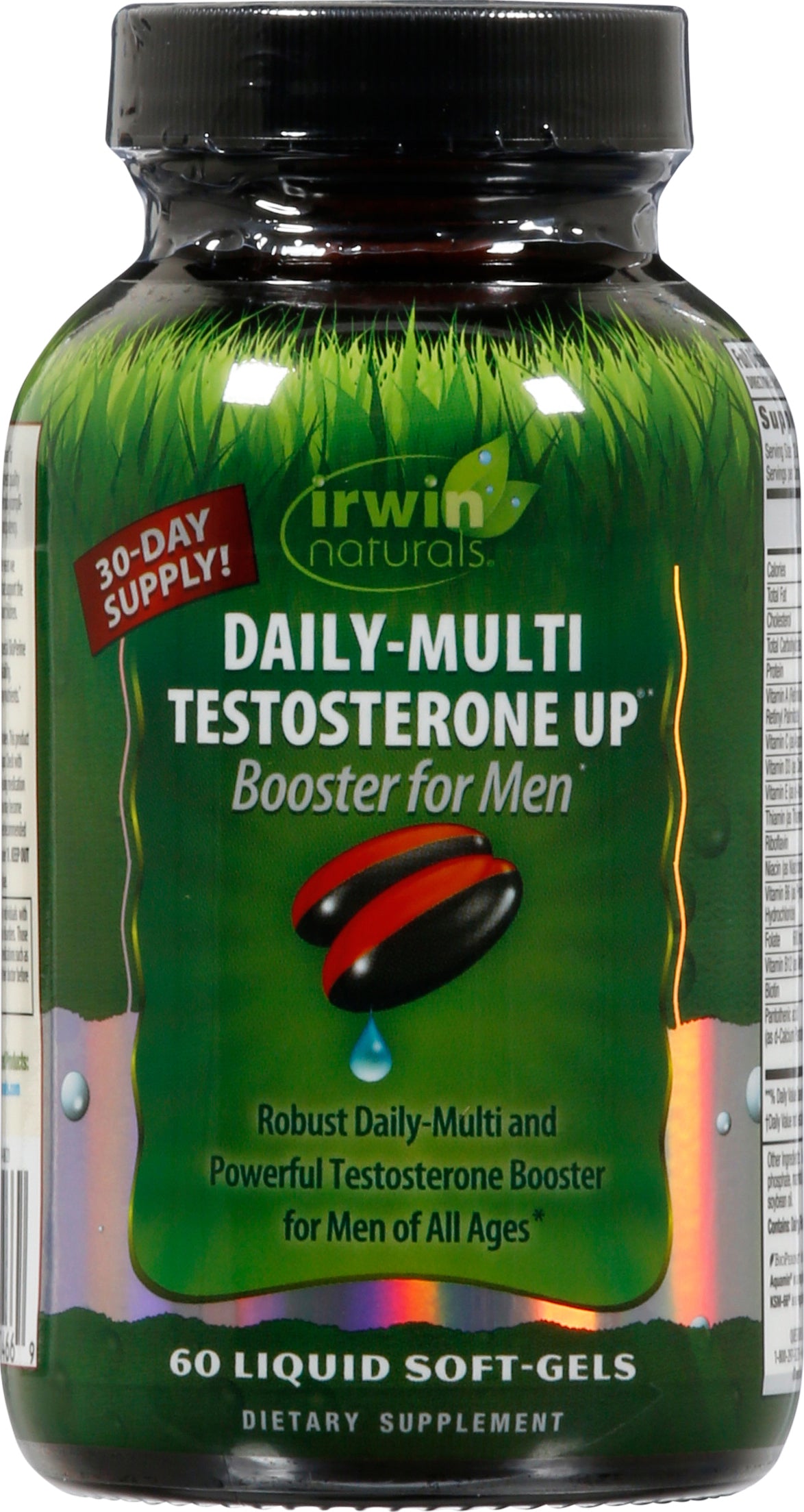 Irwin Naturals Daily-Multi Testosterone Up Booster for Men 60 Liquid Soft-Gels - Case of 1