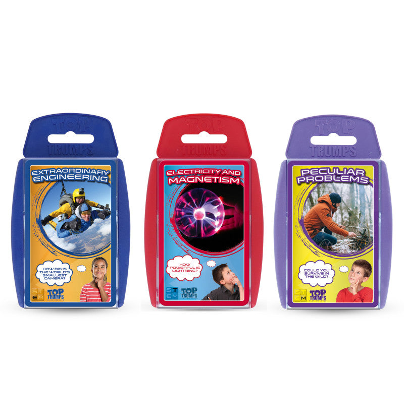 TOP TRUMPS - STEM Bundle 2 Engineering, Electricity & Magnetism, Peculiar Problems Card Games