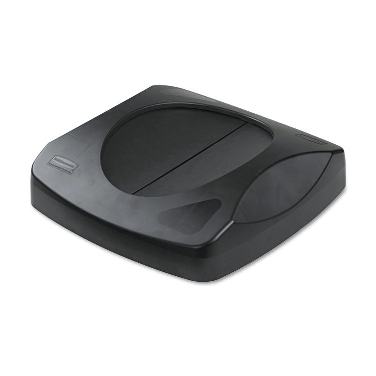 Rubbermaid Commercial - Swing Top Lid for Untouchable Recycling Center, 16" Square, Black