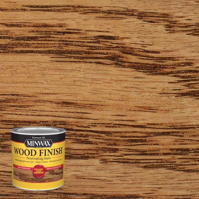 MINWAX - Minwax Wood Finish Semi-Transparent English Chestnut Oil-Based Penetrating Wood Stain 0.5 pt - Case of 4