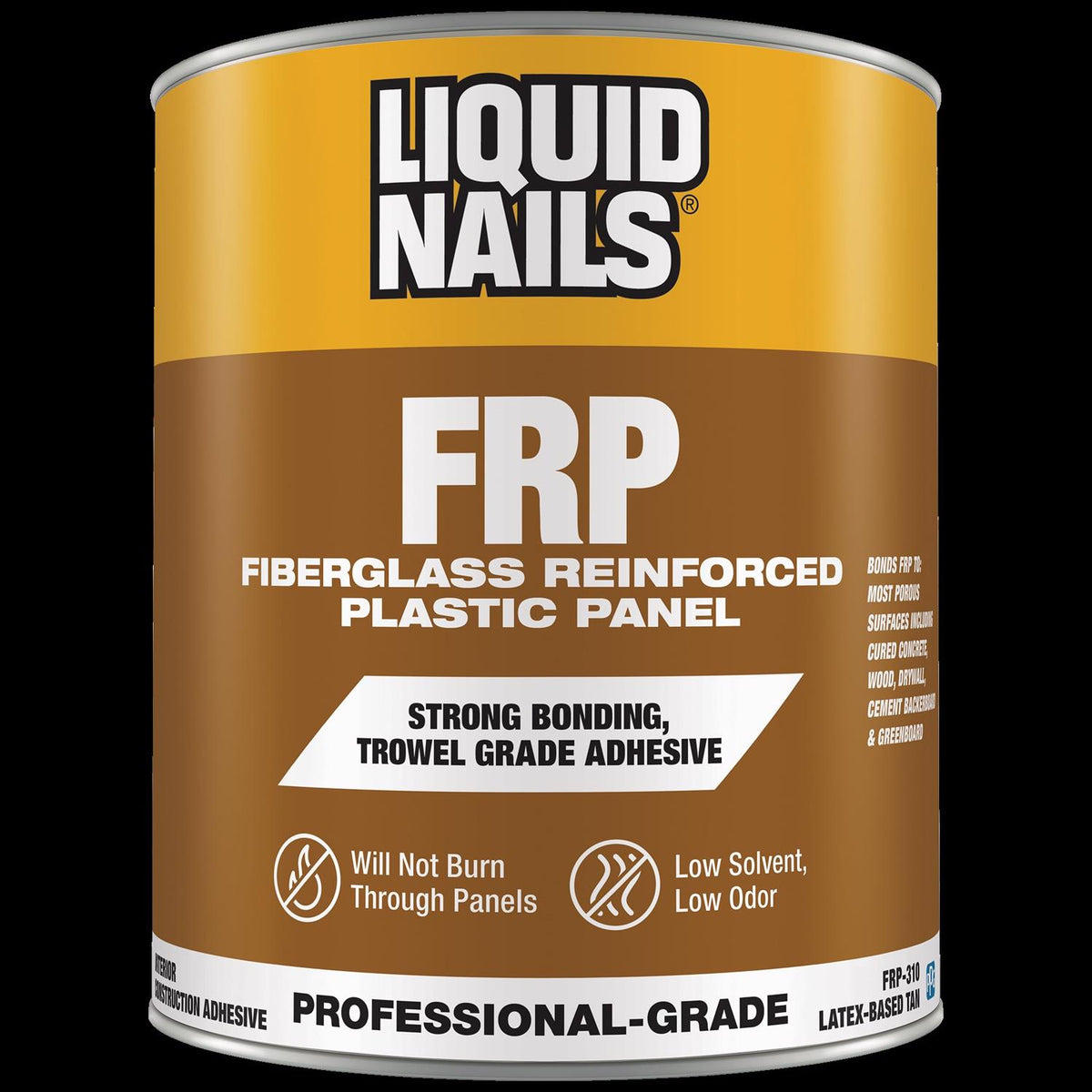 Liquid Nails FRP Fiberglass Reinforced Plastic Panel High Strength Acrylic Latex Off White Adhesive - Case of 2