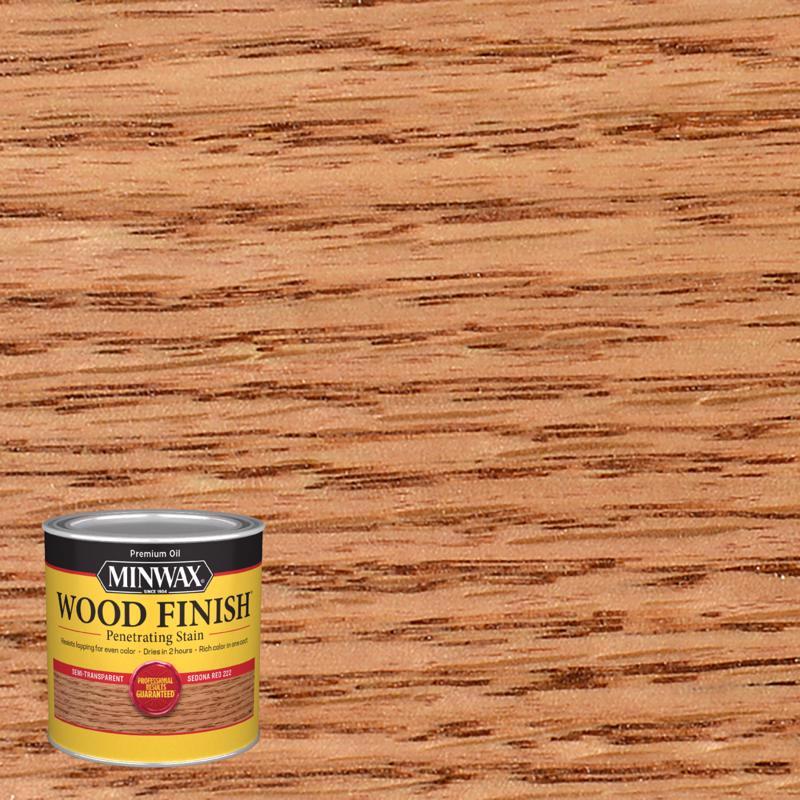 MINWAX - Minwax Wood Finish Semi-Transparent Sedona Red Oil-Based Penetrating Wood Stain 0.5 pt - Case of 4