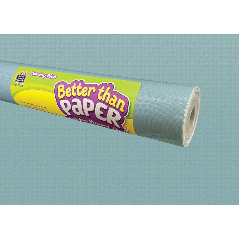 TEACHER CREATED RESOURCES - Calming Blue Better Than Paper Bulletin Board Roll, 4' x 12', Pack of 4
