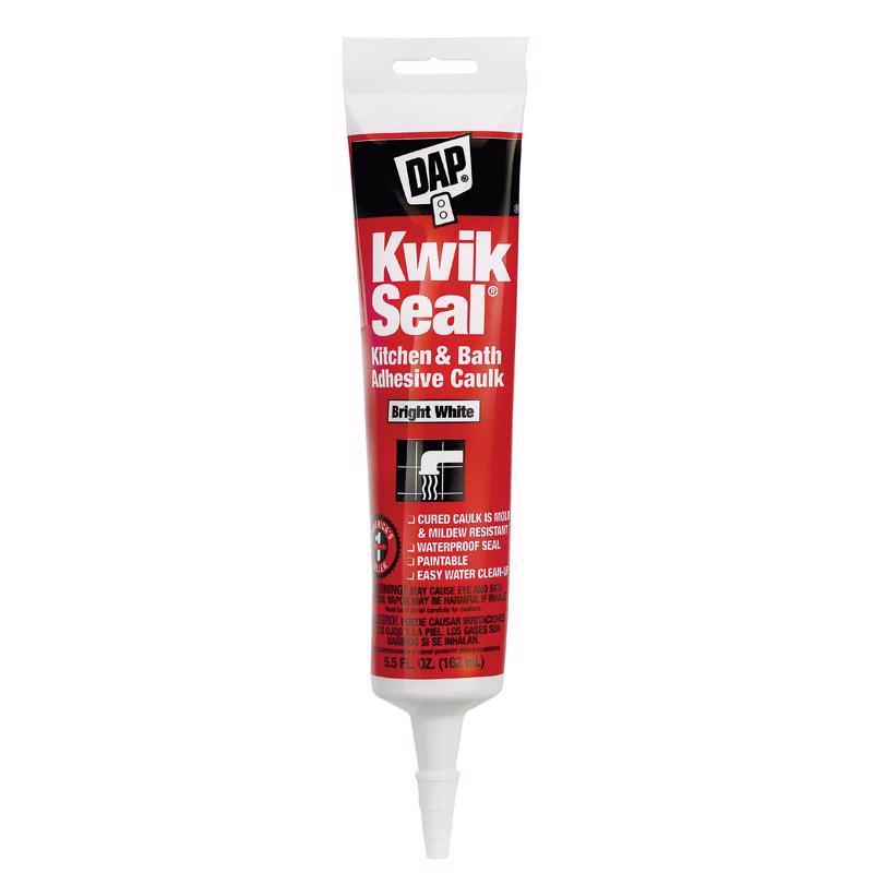 KWIK SEAL - DAP Kwik Seal White Acrylic Latex Kitchen and Bath Adhesive Caulk 5.5 oz - Case of 12