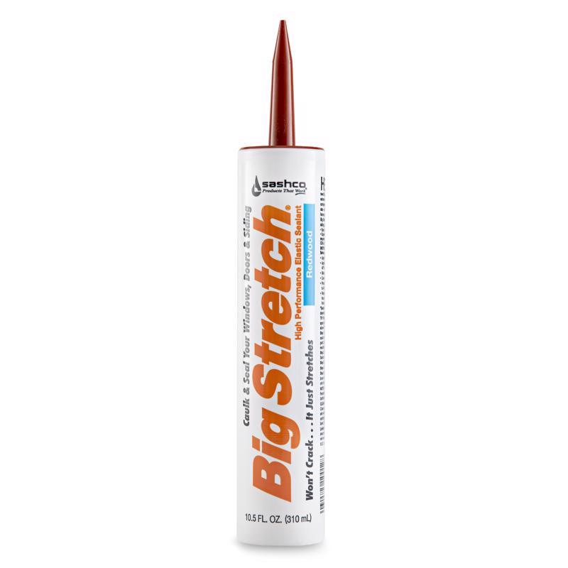 BIG STRETCH - Sashco Big Stretch Redwood Elastomeric Acrylic Latex Door/Siding/ Window Caulk 10.5 oz - Case of 12