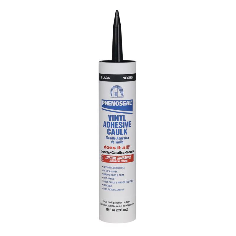 PHENOSEAL - Phenoseal Black Vinyl Kitchen and Bath Adhesive Caulk 10 oz - Case of 12
