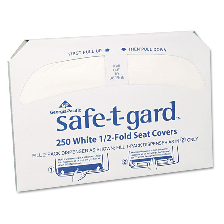 Georgia Pacific Professional - Safe-T-Gard Half-Fold Toilet Seat Covers, 14.5 x 17, White, 250/Pack, 20 Packs/Carton