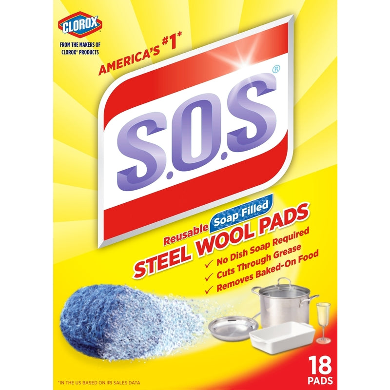 S.O.S. - S.O.S Heavy Duty Steel Wool Pads For Multi-Purpose 18 pk