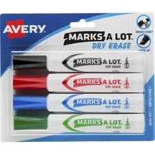 Avery&reg; Marks A Lot Desk-Style Dry-Erase Markers [MARKER;DRYERASE;CHISEL;4PK-PK]
