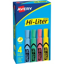 Avery&reg; Hi-Liter Desk-Style Highlighters [HIGHLIGHTER;DESK;AST;4PK-BX]