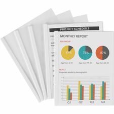 Avery&reg; Report Cover - 1/8" Folder Capacity - 20 Sheet Capacity - Poly - White, Clear - 50 / Box