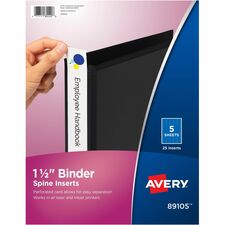 Avery&reg; Binder Spine Inserts - 1 1/2" Sheet - White - 25 / Pack