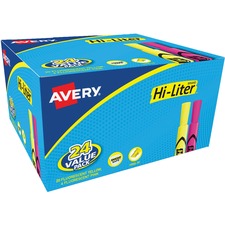 Avery&reg; Hi-Liter Desk-Style Highlighters [HIGHLIGHTER;DSK;CHISEL;24PK-BX]