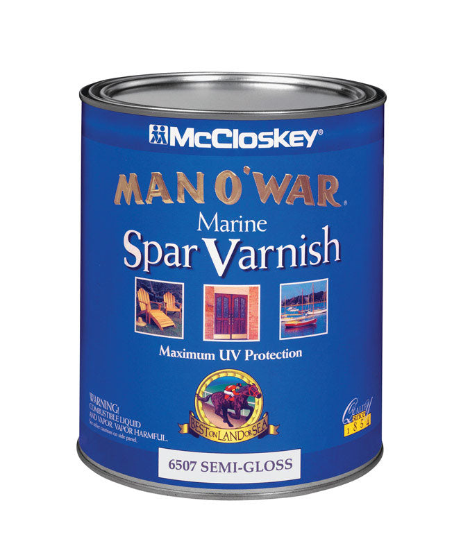 MAN O' WAR - McCloskey Man O' War Semi-Gloss Clear Marine Spar Varnish 1 qt - Case of 4 [080.0006507.005]