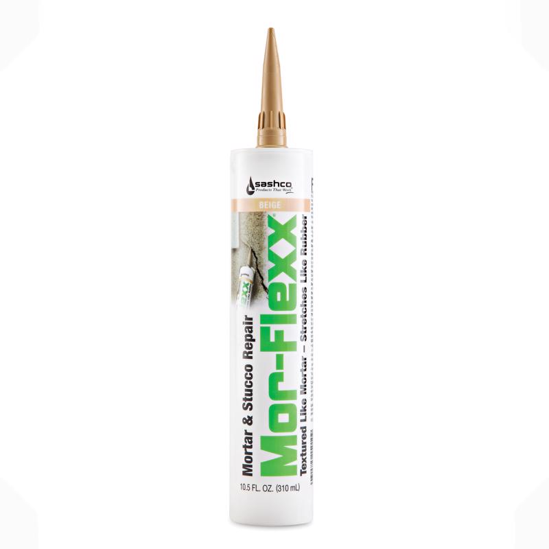 MOR-FLEXX - Sashco Mor-Flexx Beige Elastomeric Acrylic Latex Mortar and Stucco Repair Caulk 10.5 oz - Case of 12