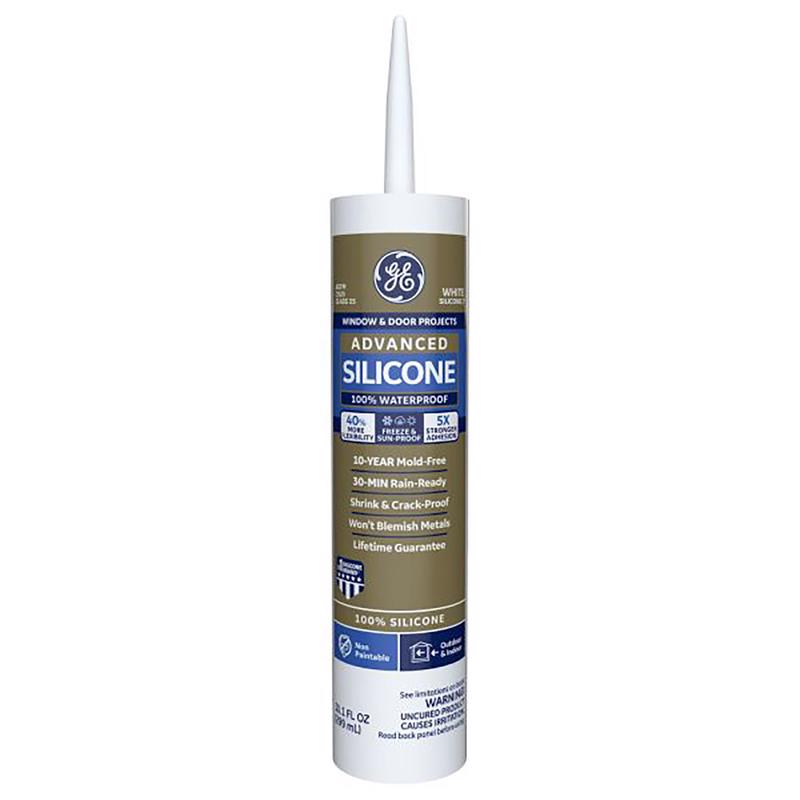 SILICONE II - GE Advanced White Silicone 2 Window and Door Caulk Sealant 10.1 oz - Case of 12