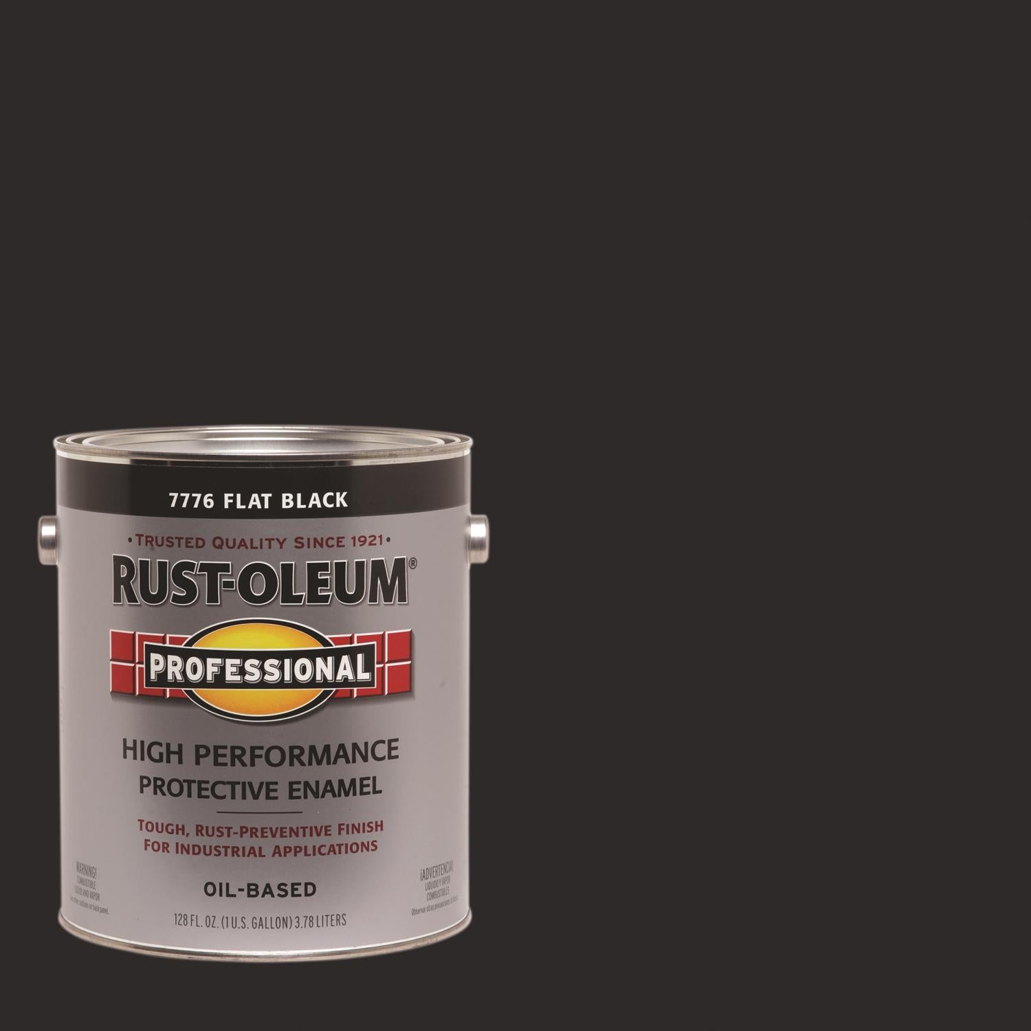 Rust-Oleum Professional Indoor and Outdoor Flat Black Oil-Based Enamel Protective Paint 1 gal - Case of 2