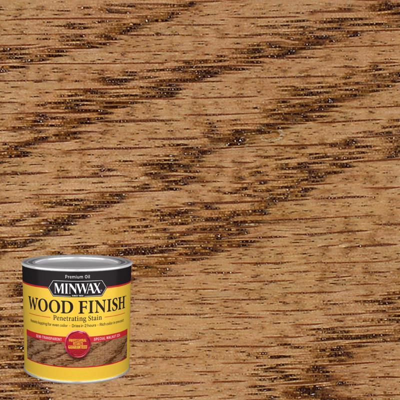 MINWAX - Minwax Wood Finish Semi-Transparent Special Walnut Oil-Based Penetrating Wood Stain 0.5 pt - Case of 4