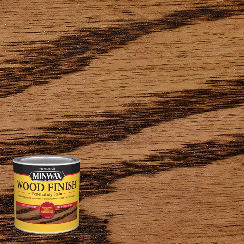 MINWAX - Minwax Wood Finish Semi-Transparent Red Mahogany Oil-Based Penetrating Wood Stain 0.5 pt - Case of 4