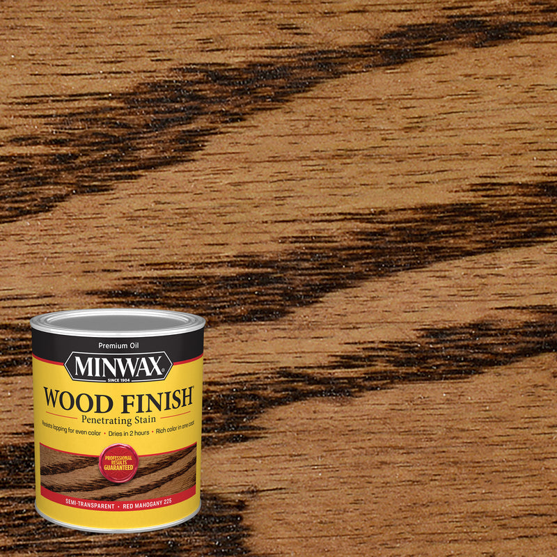 MINWAX - Minwax Wood Finish Semi-Transparent Red Mahogany Oil-Based Penetrating Wood Stain 1 qt - Case of 4