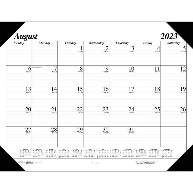 HOUSE OF DOOLITTLE - Monthly Academic Calendar Economy Desk Pad, 17 Months (Aug-Dec), 22" x 17"