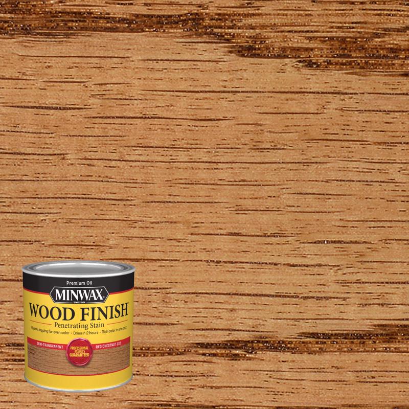 MINWAX - Minwax Wood Finish Semi-Transparent Red Chestnut Oil-Based Penetrating Wood Stain 0.5 pt - Case of 4