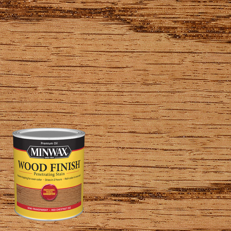 MINWAX - Minwax Wood Finish Semi-Transparent Red Chestnut Oil-Based Penetrating Wood Stain 1 qt - Case of 4