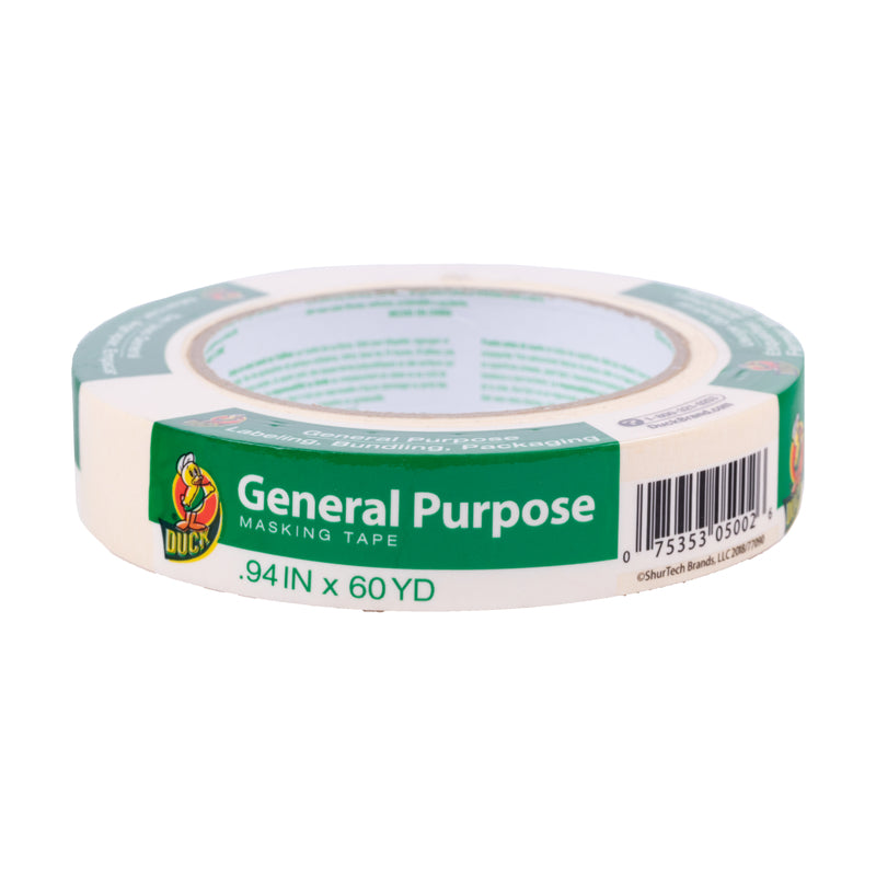 DUCK - Duck 0.94 in. W X 60 yd L Beige Regular Strength Masking Tape 1 pk - Case of 20