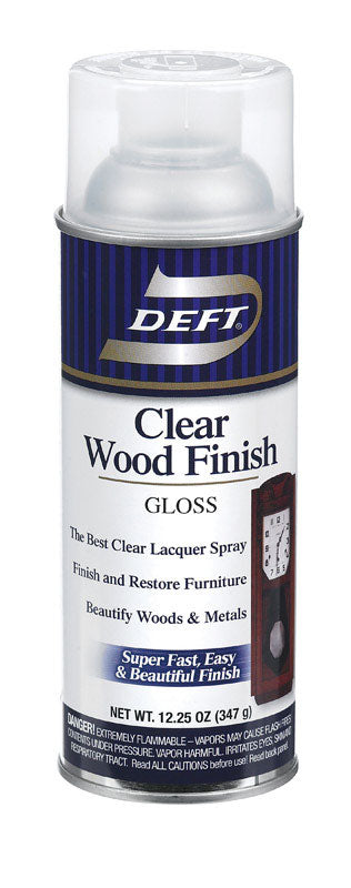 DEFT - Deft Gloss Clear Oil-Based Wood Finish Lacquer Spray 12.25 oz - Case of 6