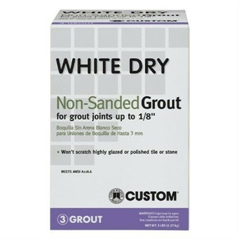 POLYBLEND - Custom Building Products White Dry Indoor and Outdoor White Grout 5 lb - Case of 4