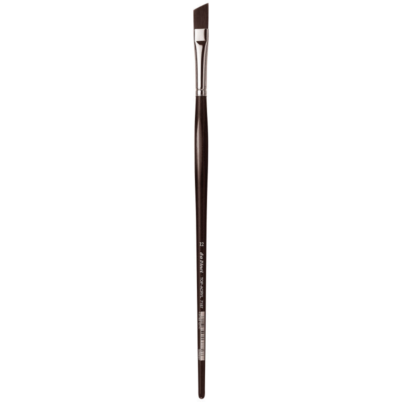 TOP-ACRYL Red-Brown Brush, Synthetic, Acrylic & Oil, Slant, Series 7187, Size 12