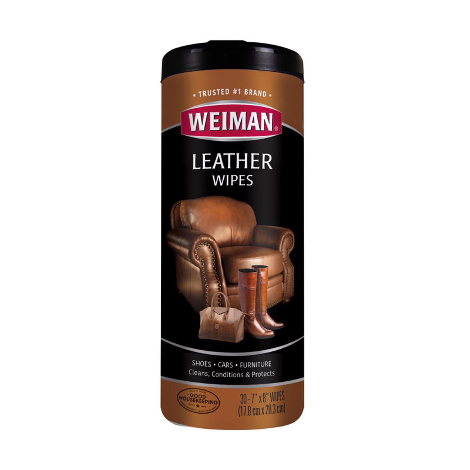 Weiman Lemon Scent Leather Wipes 30 pk Wipes - Case of 4