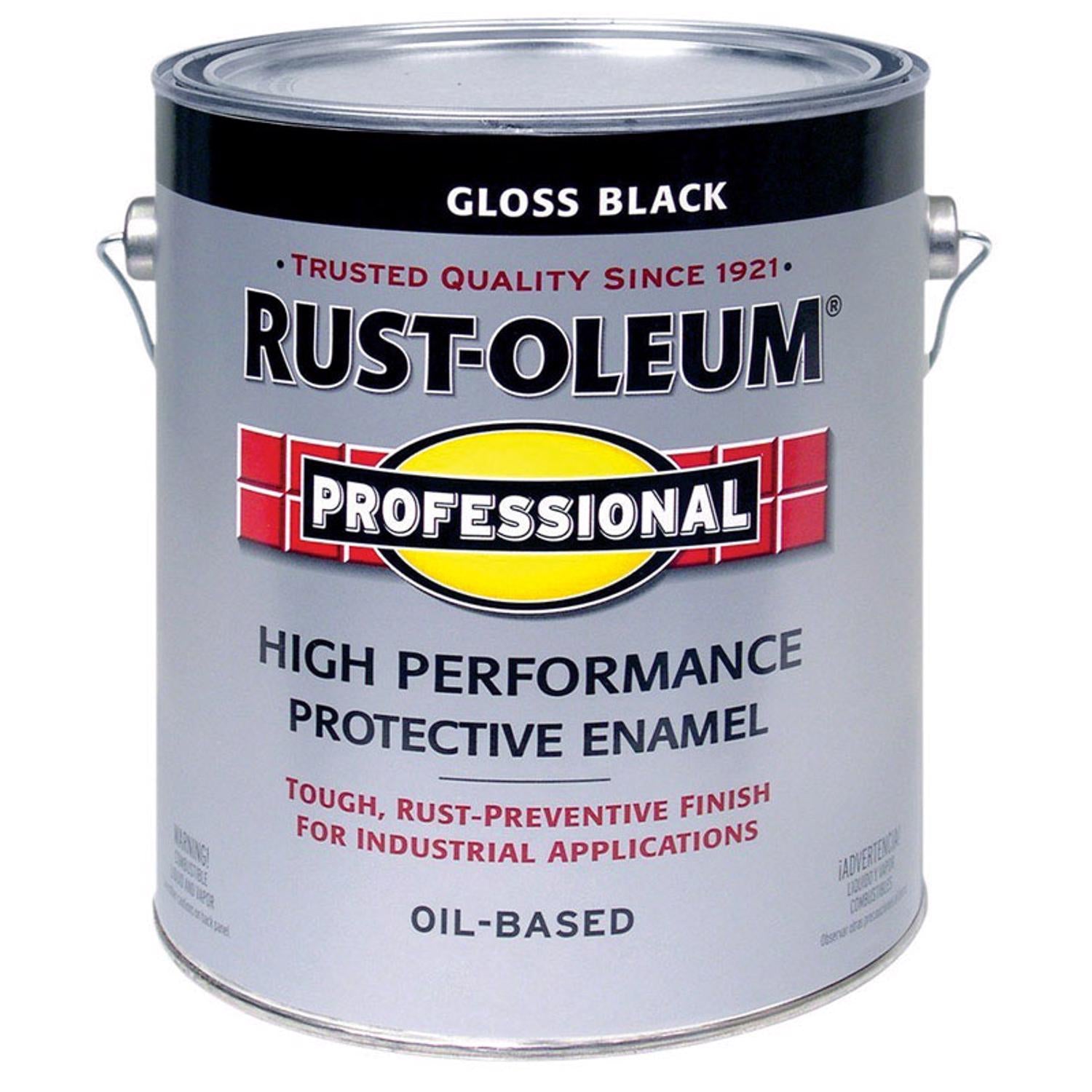 Rust-Oleum Professional Indoor and Outdoor Gloss Black Oil-Based Protective Enamel 1 gal - Case of 2